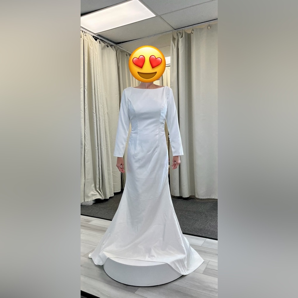 Elegant Long Sleeve Mermaid Wedding Dress, Long Cowl Back